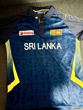 Reborn Sri Lanka Lions Cricket Navy with Yellow Trim Sports Tee